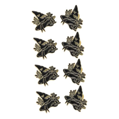 WRITWAA 8 Stück Teiliges Halloween Broschen Katzen-motiv mit Hexenhut Bunte Emaille Anstecknadeln aus Langlebiger Legierung Vielseitige Pins für Rucksäcke Kleidung Karneval und Festtage von WRITWAA