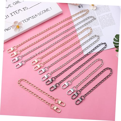 WRITWAA 8 Stück Teiliges Metall DIY Flachketten für Handtaschen Verstellbare Umhängetaschen trageketten in Gold Silber Schwarz Vielseitig Einsetzbar Langlebig mit Clips für Einfache von WRITWAA