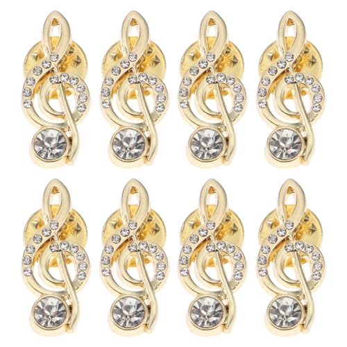 WRITWAA 8 stücke Musiknote Brosche Pin Note Strass Violinschlüssel Brosche Schal Pullover Pins Für Frauen Mädchen Hochzeit Weihnachten Kostüm Zubehör von WRITWAA