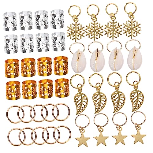 WRITWAA 80 Stück Haarspange Mit Runder Schnalle Aus Metall Dreadlock Perlen Haarzöpfe Ringe Charms Haarperlen Für Frauen Haarschmuck Für Zöpfe Haarperlen Für Dreadlocks Dreadlock von WRITWAA