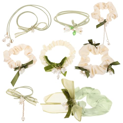 WRITWAA 8stücke Stretchy Haargummis Für Dickes Und Dünnes Haar Haarbänder Für Mädchen Und Frauen Pferdeschwanz-halter Mit Schleifen-design Für Verschiedene Frisuren von WRITWAA