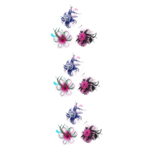 WRITWAA 9stücke Vintage Fascinator Hüte Mit Haarband Für Cocktailpartys Halloween Weihnachten Und Teepartys Federn Und Netzdesign Verschiedenen Farben von WRITWAA