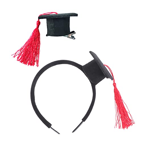 WRITWAA Abschluss-stirnband Mit Doktorhut-haarnadeln Für Graduation Party Kopfbedeckung Mini Hut Kopfschmuck Für Erwachsene von WRITWAA
