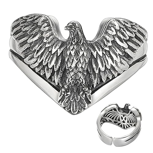 WRITWAA Adlerring Vintage-Ringe für Männer Frauen Fingerring Damen Herrenring Frauen verstellbarer Ring kreativer Fingerring ein Stück Schmuck Vereinigte Staaten schmücken Fräulein Kupfer von WRITWAA