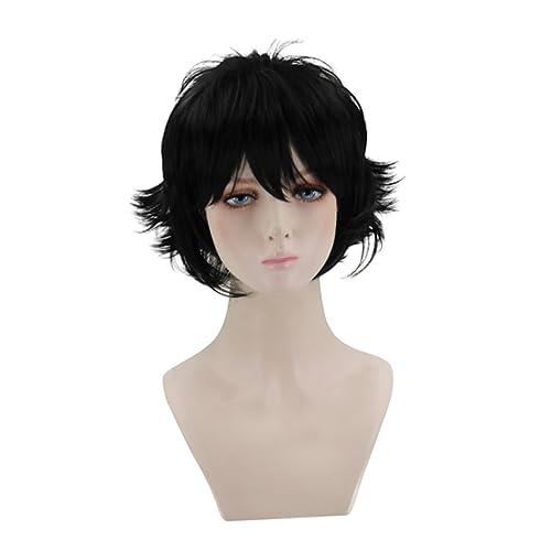 WRITWAA Afro-Perücke Perücken für Perücken menschliches Haar frontale Perücke Spitze-Front-Perücke Perücke Frauen modische Perückenabdeckung Frauen-Styling-Perücke Black von WRITWAA