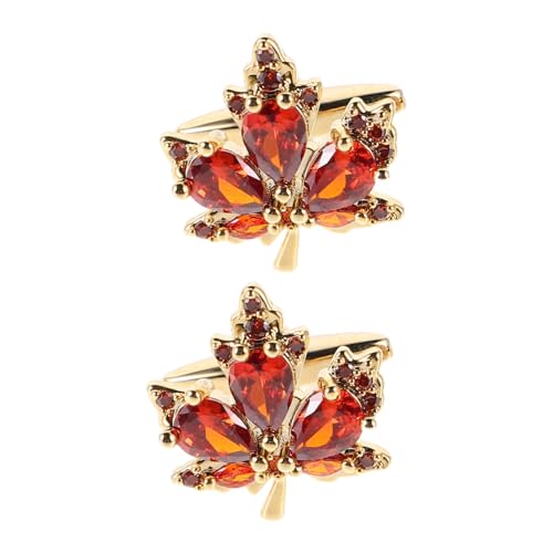 WRITWAA Manschettenknöpfe Im Vintage-stil Mit Blattdesign Und Kristallen Ohrstecker Passend Für Smokinghemden Formelle Kleidung Für Hochzeit Und Geburtstag von WRITWAA