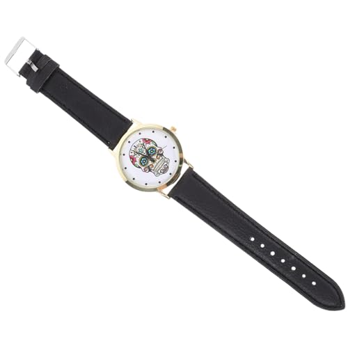 WRITWAA Punk Skull Damen Armbanduhr Mit Lederband Klassisches Design Für Partys Und Alltag Geschenkidee Für Geburtstage Und Feiertage von WRITWAA