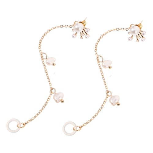 WRITWAA Antiverlust Ohrstecker Kette Kupfer und Silikon Kabellose Ohrhörer Halterung mit Ohrclip Sport Reise Arbeit Geeignet Sicherer Earphone Chain Holder für Damen Herren von WRITWAA