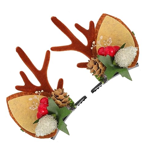 WRITWAA Antler Haarspangen Weihnachts Haarschmuck Niedliche Geweih Haarclips für Damen Langlebig Leicht Schonend Geeignet für Weihnachtsfeier Festivals Tägliches Tragen von WRITWAA
