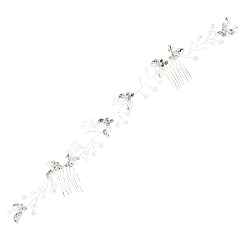 WRITWAA Arrangement Und Kamm Kopfbedeckung Hochzeit Haarschmuck Kopfschmuck Fake Frauen Party Mädchen Braut Stirnband Brautjungfer Dekorationen Strass Blumen Spitze Silberlegierung von WRITWAA