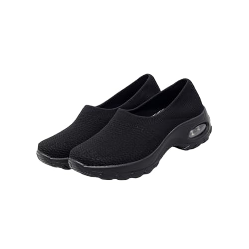 WRITWAA Atmungsaktive Flying Woven Sneakers Damen Sommer Dicke Sohle mit Polsterung rutschfest Erhöhter Absatz Leichter Schnell Trocknender Sportschuh für Freizeit und Fitness von WRITWAA