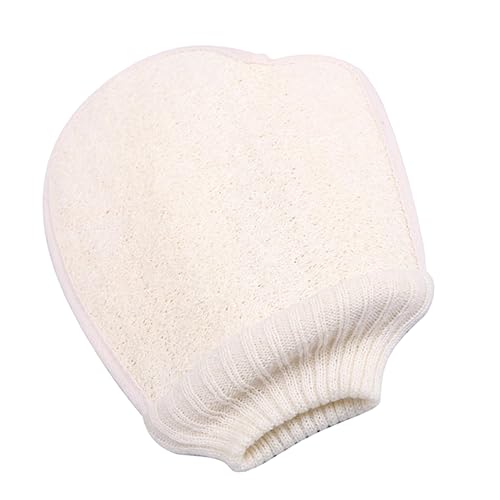 WRITWAA Badetuch Handschuhe Badehandschuh Körperwäscher Rückenscheuerhandschuh Peeling-handschuhe Weiß von WRITWAA