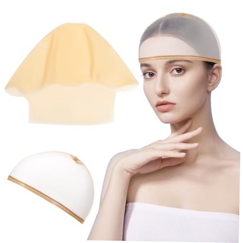 WRITWAA Bald Cap Set für Erwachsene Wiederverwendbare Silikon-glatzenkappe mit Elastischem Atmungsaktivem Haarnetz Vielseitig für Theater Make-up Cosplay und Kostümpartys Geeignet von WRITWAA