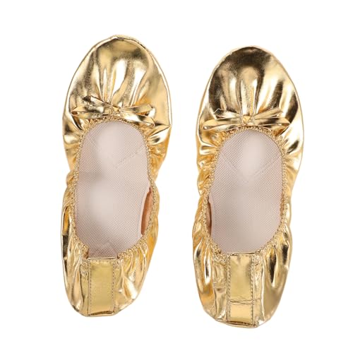 WRITWAA Ballettschuhe Mit Sohle Für Damen Und Mädchen Leichte Tanzschuhe Für Bauchtanz Ballett Und Yoga Weiche Geteilte Sohle Für Komfort Und Schutz Für Tanzübungen Und Alltag von WRITWAA