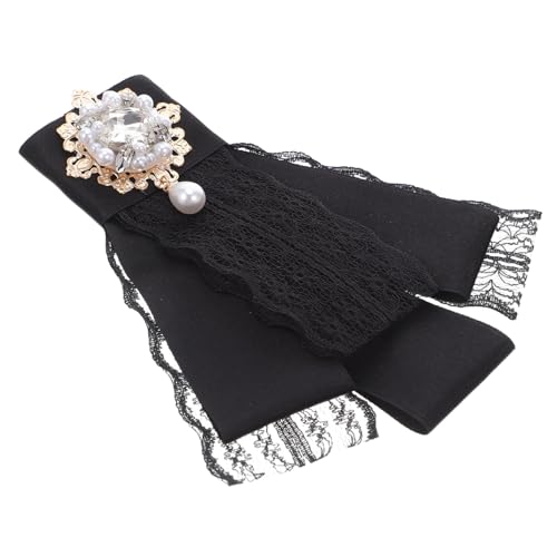 WRITWAA Barock Spitzen Schleifenbrosche mit Strass und Perlen Vorgebundene Anstecknadel für Damen Vielseitiges Kleidungsaccessoire für Hemd Tasche und Frisur Vintage Schmuck für Festliche von WRITWAA