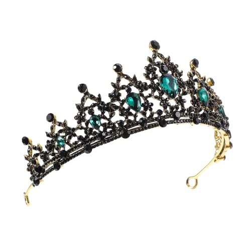 WRITWAA Barocke Tiara Krone Haarschmuck Damen Braut Stirnband Vintage Grün Kopfschmuck für Hochzeit Party Halloween Festzug WRITWAA Barocke Tiara Krone Haarschmuck Damen Braut Stirnband Vintage Grün Kopfschmuck für Hochzeit Party Halloween Festzug von WRITWAA