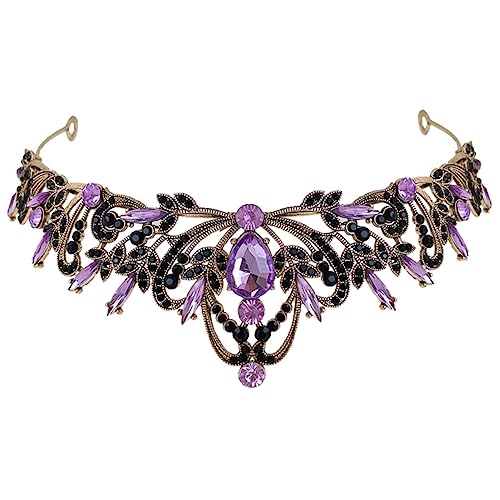 WRITWAA Hochzeit Diadem Mit Schwarzen Kristallen Verstellbare Tiara Für Frauen Braut Prinzessin Geburtstagsfeiern Hochzeiten Elegante Haarschmuck-dekoration von WRITWAA