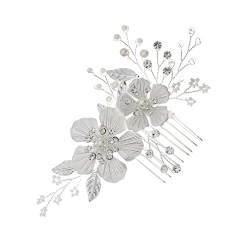 WRITWAA Blumen Haarkamm Für Hochzeit Braut Schmuck Perle Kamm Kopfschmuck Für Brautjungfer Feier Schmuck Leicht Tragbar Hochwertige Materialien von WRITWAA