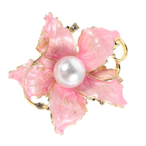 WRITWAA Blumenbrosche Legierung mit Perlen für Damen Eleganter Anstecker für Kleider Schals und Hüte Vielseitiges Accessoire für Partys und Anlässe von WRITWAA