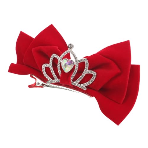 WRITWAA Bogen-entenschnabel-clip Braut- Bögen Haarnadel Gold Schleife Binden Bogenclip Strasssteine Perle Glocke Reifen Party Paillette Stutzenhalter Klammer Haarschmuck Samt Rot von WRITWAA