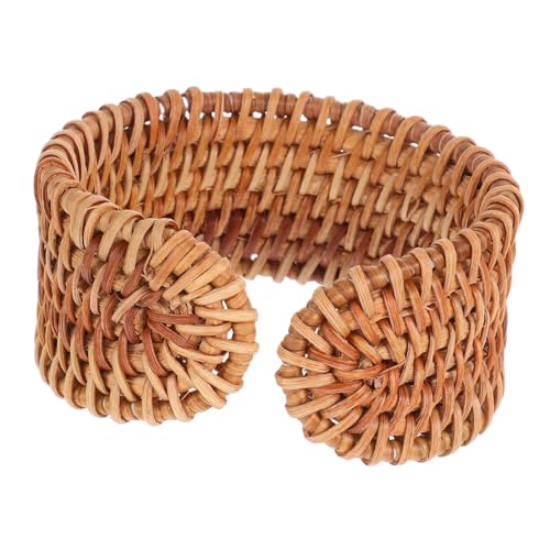 WRITWAA Bohemian Rattan Flechtarmband Damen Verstellbares Leichtes Sommer Statement Armband Handgefertigt aus Natürlichem Strohbast Auffälliges Rustikales Flecht Design Modisches Statement von WRITWAA