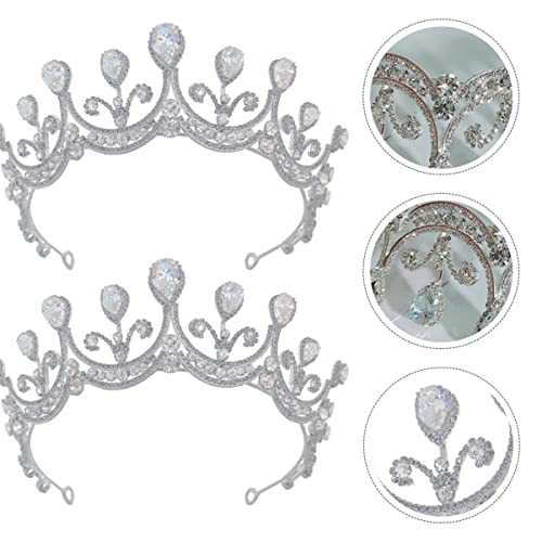 WRITWAA Braut Krone aus mit Strasssteinen Hochzeits Haarschmuck für Damen für Fotografie Cosplay und Besondere Anlässe von WRITWAA