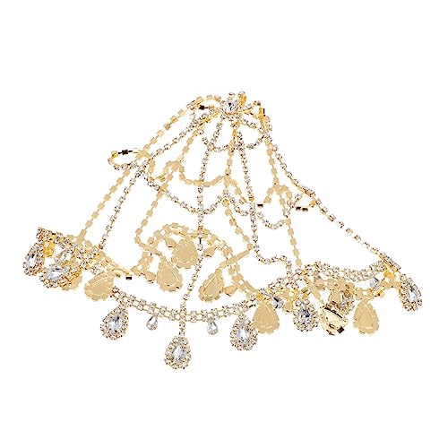 WRITWAA Braut Stirnband mit Strasssteinen Wasserfall Mesh Kopfschmuck für Hochzeiten Haaraccessoire für Bräute und Brautjungfern für Besondere Anlässe von WRITWAA