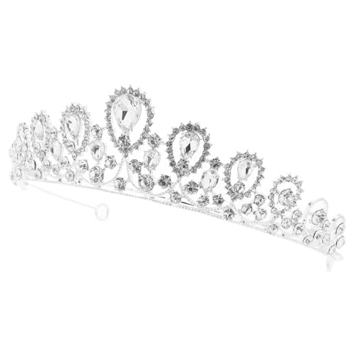 WRITWAA Braut Tiara Brautkrone Aus Strass Haarschmuck Für Die Braut Haarschmuck Für Die Hochzeit Halloween Krone Kopfschmuck Tiaras Krone Für Frauen Silber Strasssteine von WRITWAA