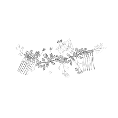 WRITWAA Brautschmuck Haarkamm mit Design Haarschmuck Accessoire für Hochzeiten und Besondere Anlässe Silbernes Haarteil für Bräute Brautjungfern von WRITWAA