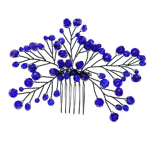 WRITWAA Brautschmuck Haarkamm mit Kristallen und Rhinestones Eleganter Blauer Steckkamm für Hochzeiten und Partys für Brautfrisuren und Festliche Anlässe von WRITWAA