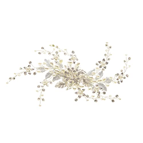 WRITWAA Brautschmuck Haarkamm mit Strassblumen Silber Haaraccessoire für Hochzeiten Partys Abendveranstaltungen und Besondere Anlässe Leicht und Bequem für Einen Atemberaubenden Look von WRITWAA