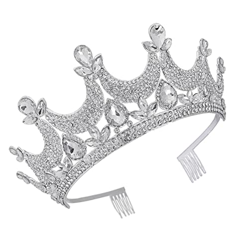 WRITWAA Bridal Tiara Silber Krone Damen Hochzeitskrone mit Kristallen Haaraccessoires für Hochzeit Verlobung und Partys Leicht und Langlebig von WRITWAA