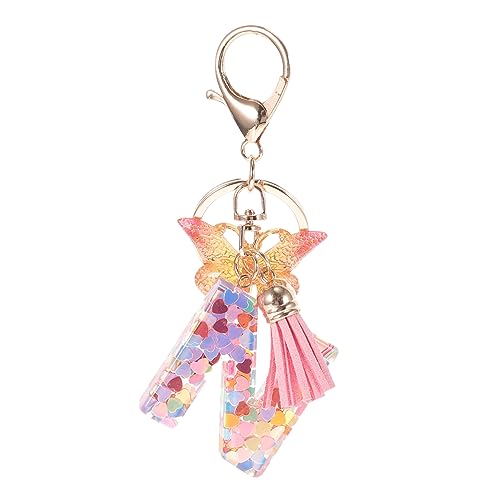 WRITWAA Schlüsselanhänger Mit Buchstaben Schmetterling Anhänger Für Rucksäcke Handtaschen Schlüsselbänder Mit Initialen Für Damen Autozubehör von WRITWAA