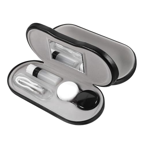 WRITWAA Brillenbox Mit Separates Fach Für Brillengläser Doppelschichtige Linsenbox Leicht Zu Reinigen Pflegen Kompakter Brillenhalter Tragbarer Linsen-Organizer Für Reisen von WRITWAA