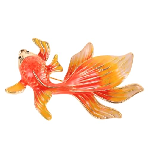 WRITWAA -Brosche Fisch Brosche Anstecknadel für Kleidern Damenbekleidungszubehör Anstecknadel für Kleidung Anzug Reversnadel Hut Tier Legierung Orange von WRITWAA