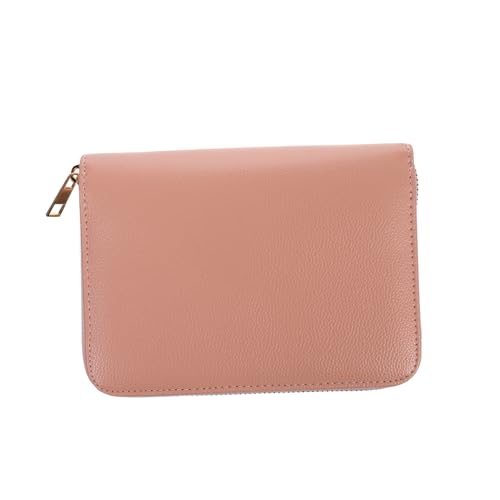 WRITWAA Budgetordner Mit Reißverschluss Pu Geld Organizer 6-Ring Kartenhalter Für Bargeld Und Gutscheinkarten Rosa Budgetplaner Für Frauen Praktischer Tragegriff Geräumiges Design von WRITWAA