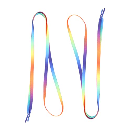 WRITWAA Bunte Elastische Schnürsenkel Aus Dickem Polyester Flach Für Sportschuhe Laufschuhe Halbschuhe Turnschuhe Stiefel Und Andere Schuhzubehör Für Junge Mädchen Und Erwachsene von WRITWAA