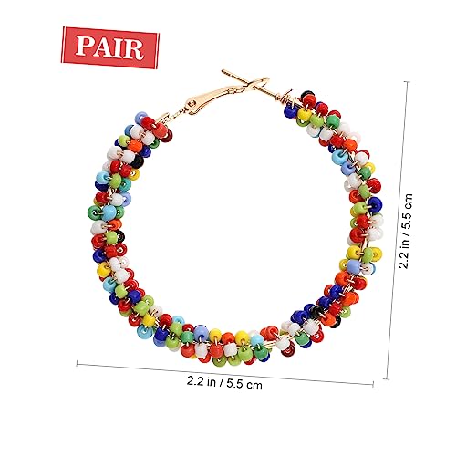 WRITWAA Bunte Resin Creolen Ohrringe Damen Boho Perlen Ohrschmuck Hängende Statement Ohrringe für Party Valentinstag Geburtstag von WRITWAA
