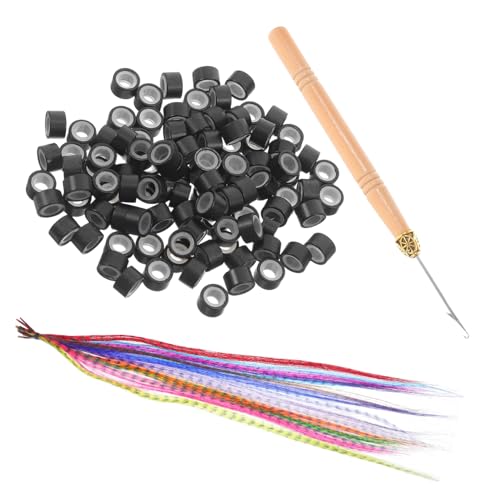 WRITWAA Buntes Haarverlängerungs Farben Synthetische Haarverlängerungen Mit Perlen Und Häkelnadeln Einfache Anwendung Für Lange Haare Party-haaraccessoires von WRITWAA