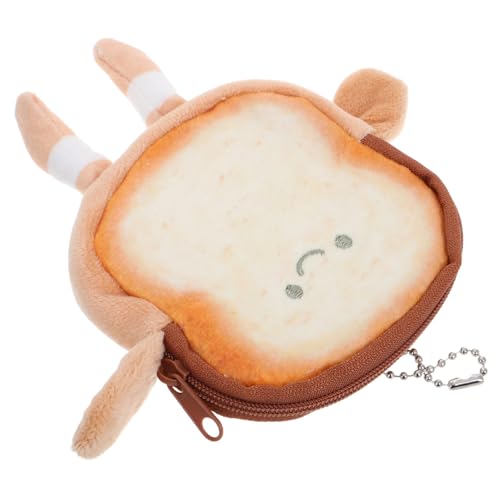 WRITWAA Kawaii Plüsch Toast Münzgeldbörse Kreative Aufbewahrung Für Kleingeld Kopfhörer Und Kleine Gegenstände Lustiges Design Für Mädchen Für Täglichen Gebrauch von WRITWAA