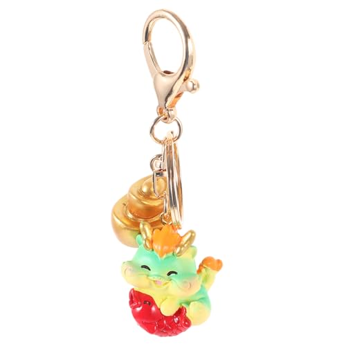 WRITWAA Chinesischer Drachenschlüsselanhänger mit Ingots Modisches Tier Zodiac Souvenir Vielseitiger Taschenanhänger für Frauen Leicht Tragbar Langlebig und Dekorativ zum Frühlingsfest von WRITWAA