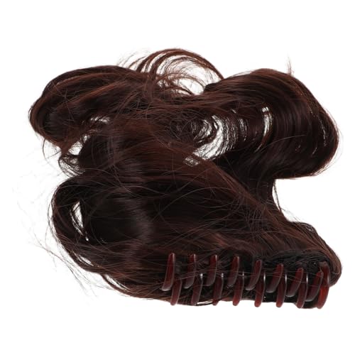 WRITWAA Claw Clip Ponytail Extension Dunkelbraun Kurz Lockig Natürliche Synthetische Haarverlängerung Für Frauen Alltag Und Events von WRITWAA