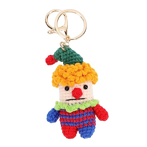 WRITWAA Entzückender Gestrickter Clown- Handgefertigtes Schlüsselanhänger-Ornament Gewebte Schlüsseldekoration für Den Täglichen Stil von WRITWAA