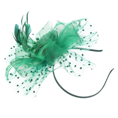 WRITWAA Damen Fascinator Hut für Hochzeit Tea Party Cosplay Leichtes Komfortables Haarschmuck Accessoire aus Strapazierfähigem Material Einfach zu Tragen für Besondere Anlässe Grün von WRITWAA