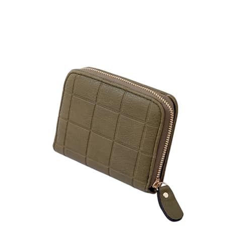 WRITWAA Damen Geldbörse Damen Mini Geldbörse Reißverschluss Geldbörse Für Mädchen Pu Leder Dunkler Schlüsselhalter von WRITWAA