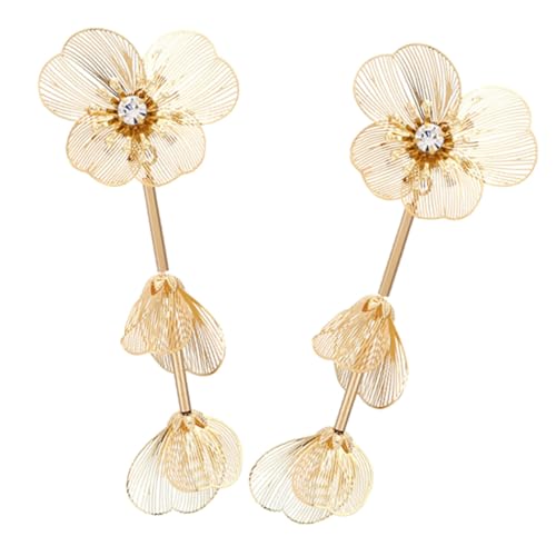 WRITWAA Damen Ohrhänger Mehrschichtig Blüten Design Statement Ohrringe Leicht für Teenager und Frauen Alltag Party Schmuck von WRITWAA