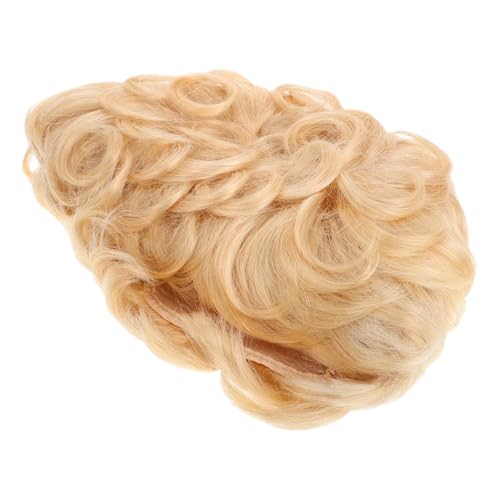 WRITWAA Damen Perücke Synthetische Perücken Für Schwarze Frauen Künstlich Kleid Knall Lockige Kurze Perücke Realistisch Männer Wellig Kurze Lockige Cosplay-perücke Party Golden Echtes Haar von WRITWAA
