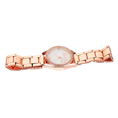 WRITWAA Armbanduhr Aus Legierung Mit Blumen-Design Legierungsuhr Für Studenten Stilvolle Uhr Für Mädchen Klarer Ziffernblatt Geringe Gangabweichung Leicht Tragbar von WRITWAA
