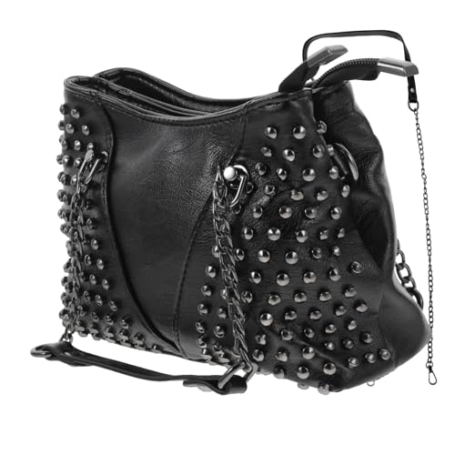 WRITWAA 1Stück Damen Umhängetasche aus PU mit Nieten und Kette Stilvolle Crossbody Bag für Freizeit Shopping Reisen und Outdoor-aktivitäten Geräumig und Modisch von WRITWAA