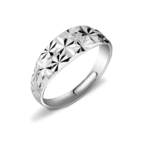 WRITWAA Verstellbarer Damenring aus Sterlingsilber mit Funkelndem Sternen-muster Romantischer Finger-ring für Frauen für Liebste von WRITWAA